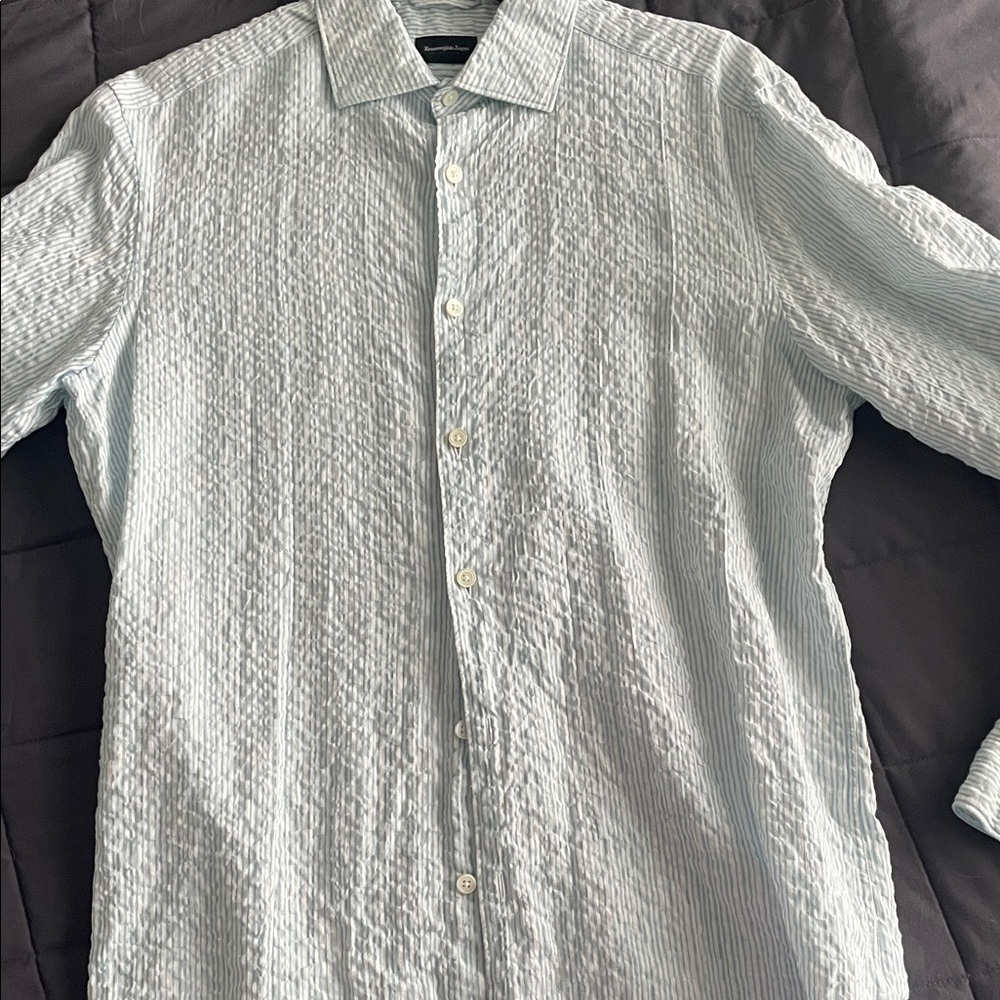 Ermenegildo Zegna Light Blue Textured Shirt